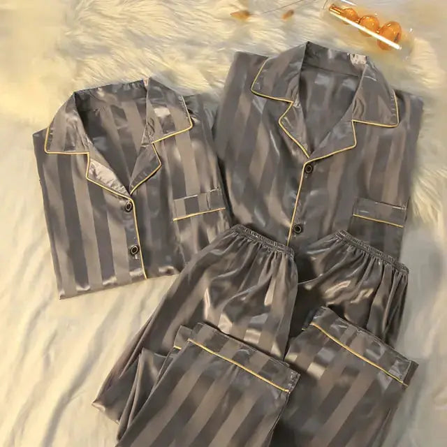 Couple Luxury Silk Pajamas Sets by Oz-Direct.com