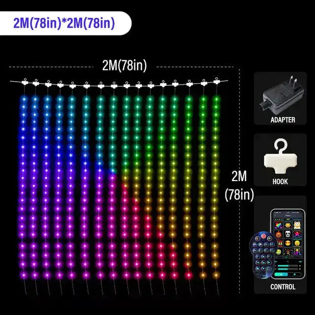Color Waves LED Curtain Sync Lights by Oz-Direct.com