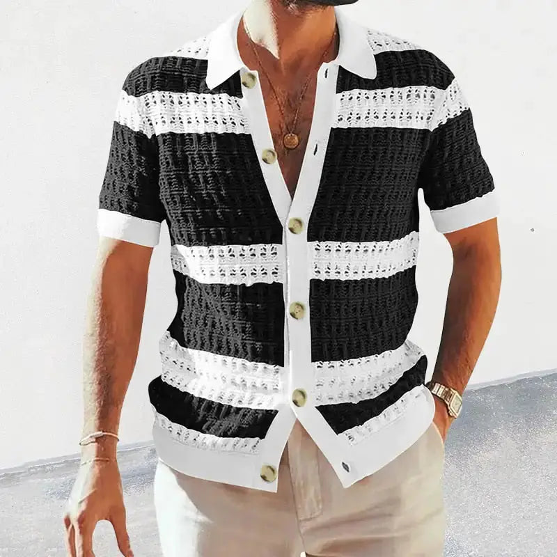 "Eleganza" Striped Knitted Cardigan by Oz-Direct.com