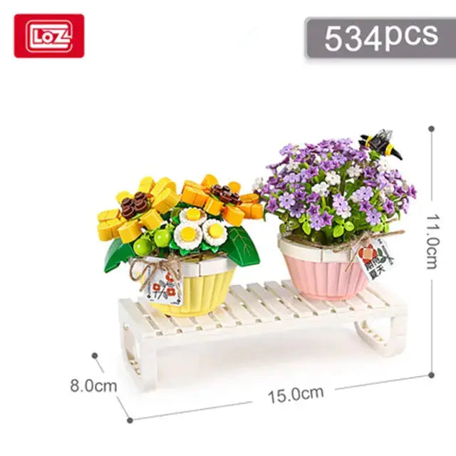 Flowers Model Building Blocks Decoration by Oz-Direct.com