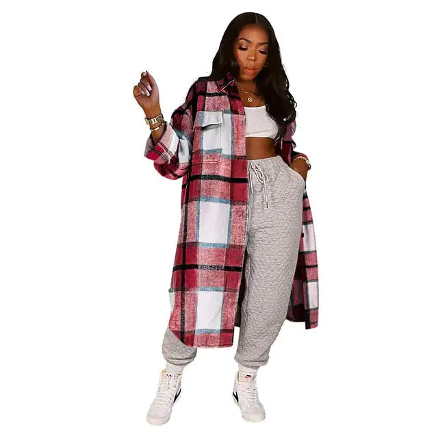 Elegant Checkered Coat by Oz-Direct.com