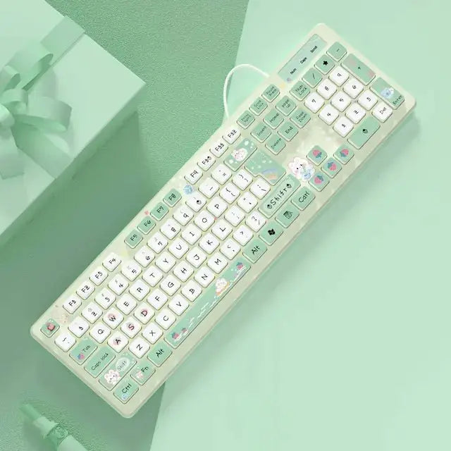 Wired Keyboard for Office PC with Mute Click by Oz-Direct.com