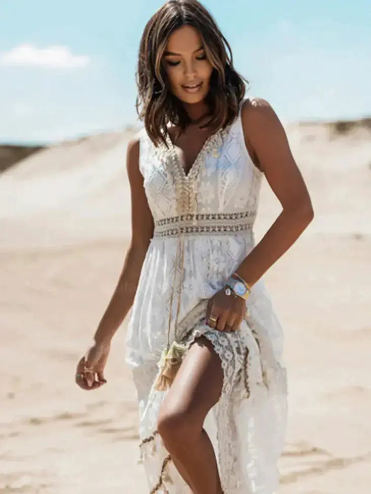 White Elegant Dress by Oz-Direct.com