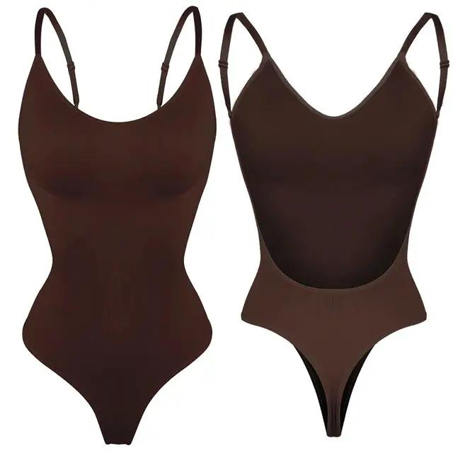 Womens Backless Bodysuits Shapewear Thong Seamless Tummy Control Butt Lifter Body Shaper Corset Slimming Camisole Tops by Oz-Direct.com