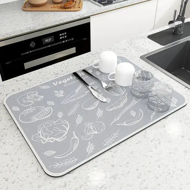 Drain Pad Rubber Dish Drying Mat by Oz-Direct.com