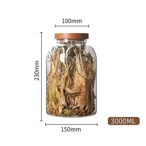 Large-Capacity Glass Jar with Wooden Lid by Oz-Direct.com
