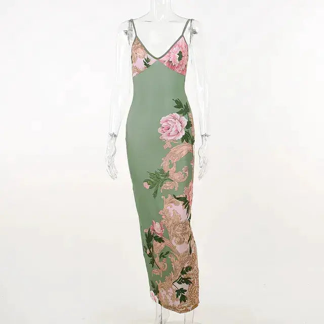 Bohemian Dress Sexy Strap V Neck by Oz-Direct.com