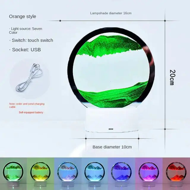 7 Colors USB Sandscape Table Lamp by Oz-Direct.com