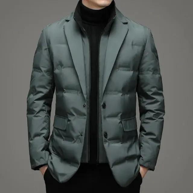 Men's Winter Fake Two-piece Warm Blazer by Oz-Direct.com