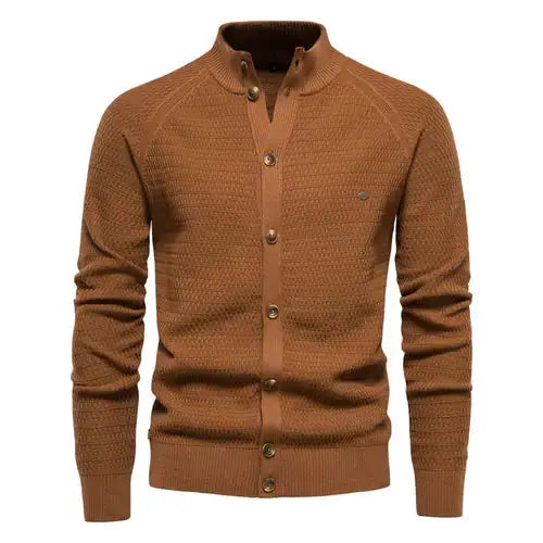 Button Mock Neck Men's Cardigan by Oz-Direct.com