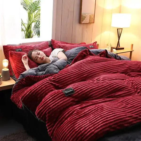 Corduroy Velvet Duvet Bedding Set by Oz-Direct.com