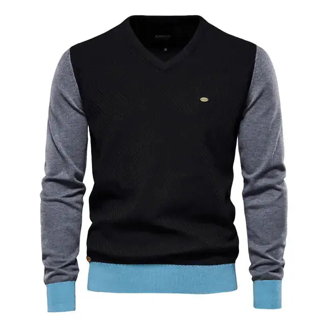 Spliced Cotton Men's Sweater by Oz-Direct.com