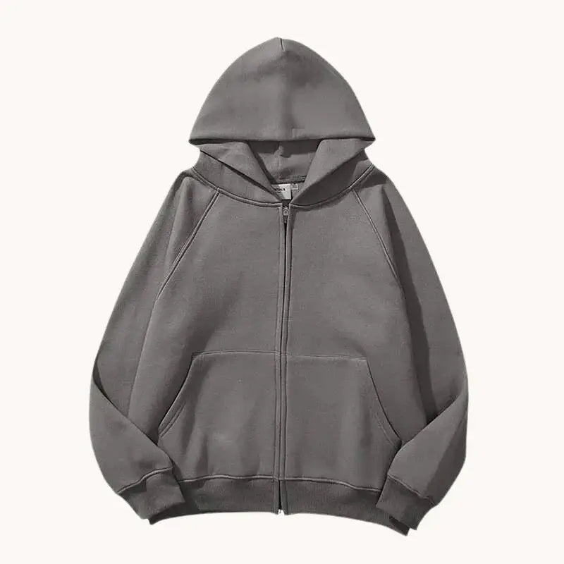 Plain Zip-Up Hoodie by Oz-Direct.com