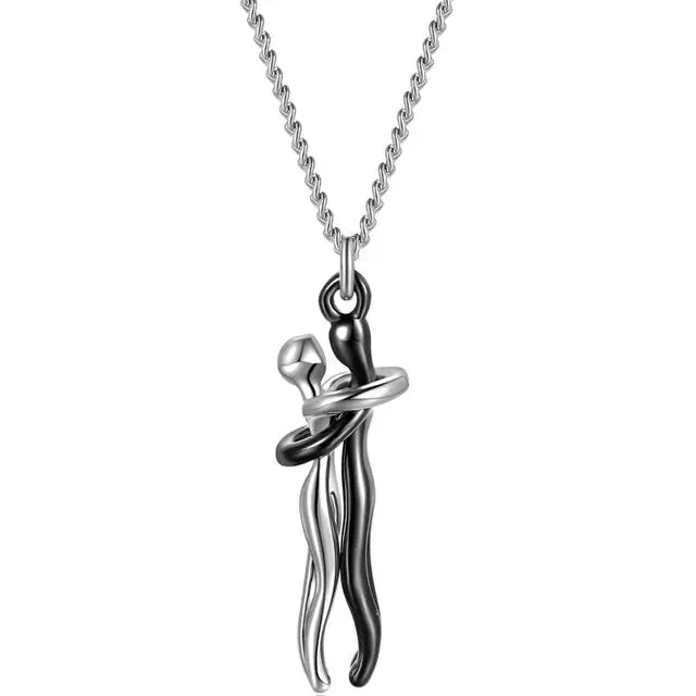 Couple Hugging Pendant Necklace by Oz-Direct.com