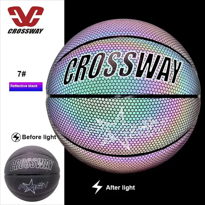 Holographic Reflective Basketball Ball Wear-Resistant Luminous Night by Oz-Direct.com