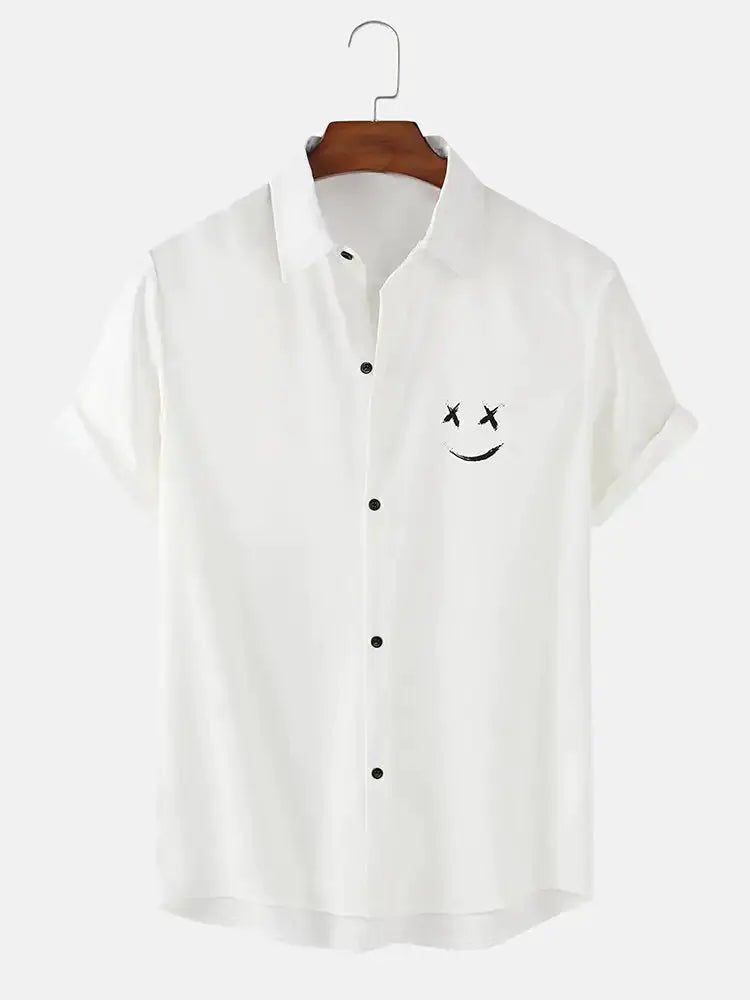 Men's Graffiti Smile Print Shirts by Oz-Direct.com