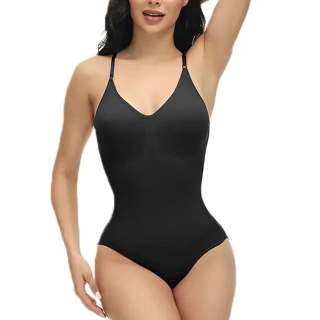 V Neck Spaghetti Strap Bodysuits by Oz-Direct.com