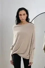 Off Shoulder Draped Jumper by Oz-Direct.com
