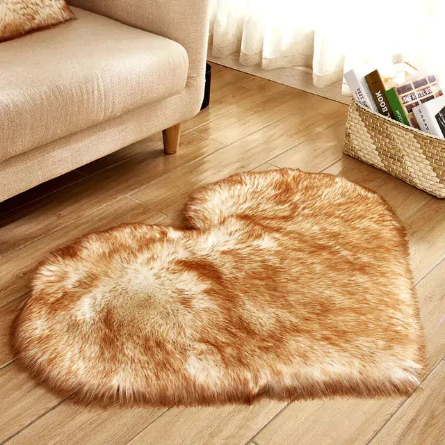 Heart Shape Fluffy Rug by Oz-Direct.com