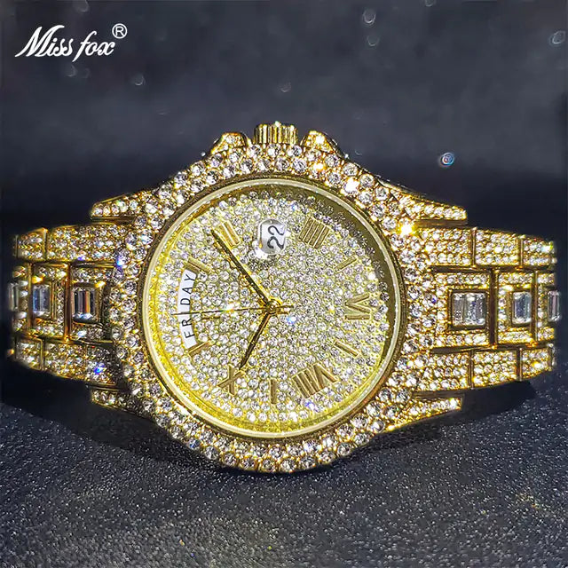 Men's Calendar Quartz Diamond Watch