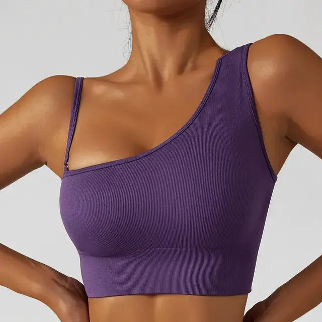 Summer Sexy Oblique Shoulder Yoga Clothes Tops by Oz-Direct.com