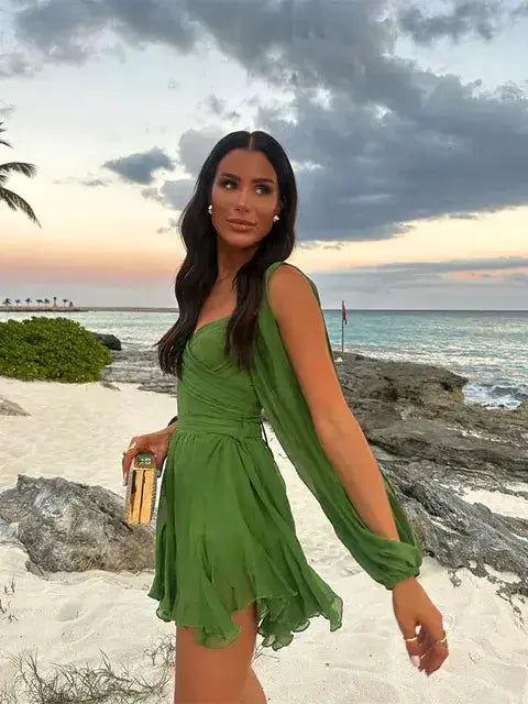 V-Neck Mini Dress by Oz-Direct.com