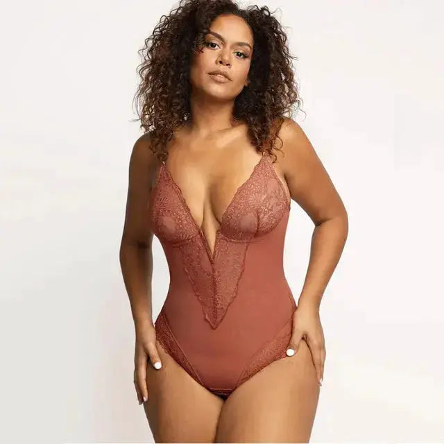 Lace V-Neck Shapewear by Oz-Direct.com