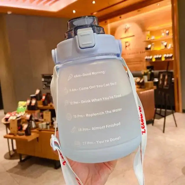 Water Bottle With Straw Strap by Oz-Direct.com