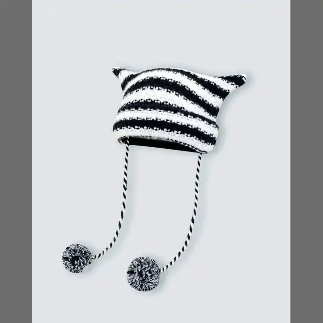 Striped Knitted Wool Winter Beanie by Oz-Direct.com