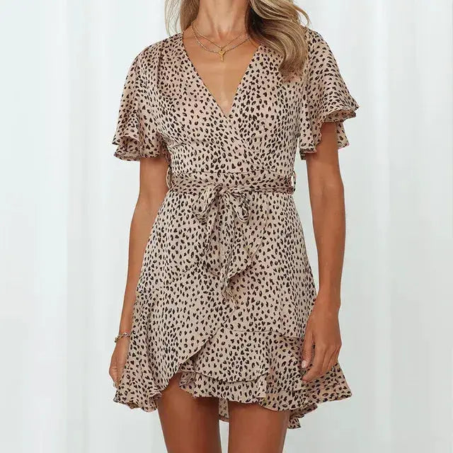 Summer V-Neck Ruffle Women Dress by Oz-Direct.com