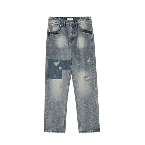 Men's Ripped Retro Loose Jeans by Oz-Direct.com