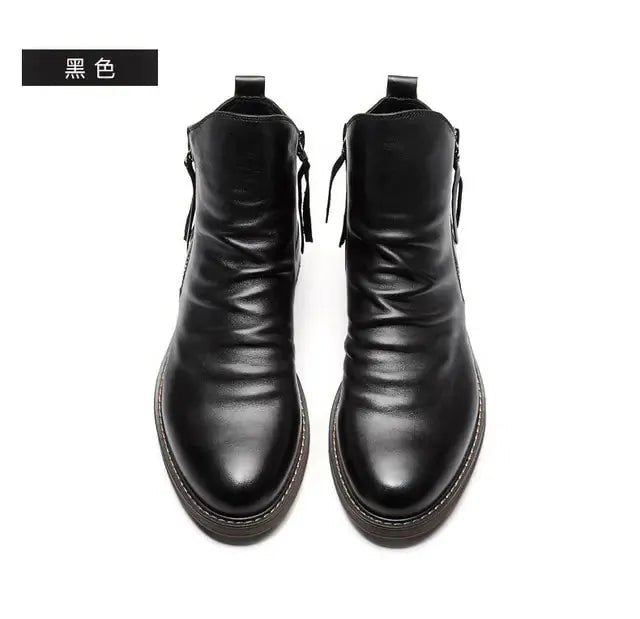 Retro Ankle Non-Slip Leather Boots Men by Oz-Direct.com