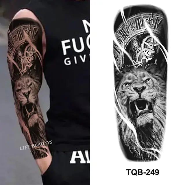 Shaded and Colored Full Arm Tattoo by Oz-Direct.com