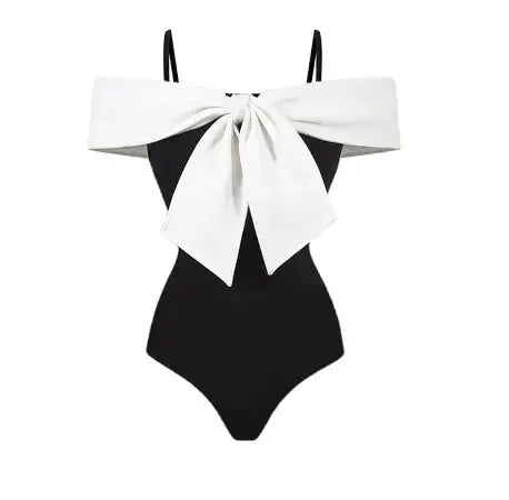 Sexy Bow Design White And Black Playsuits by Oz-Direct.com
