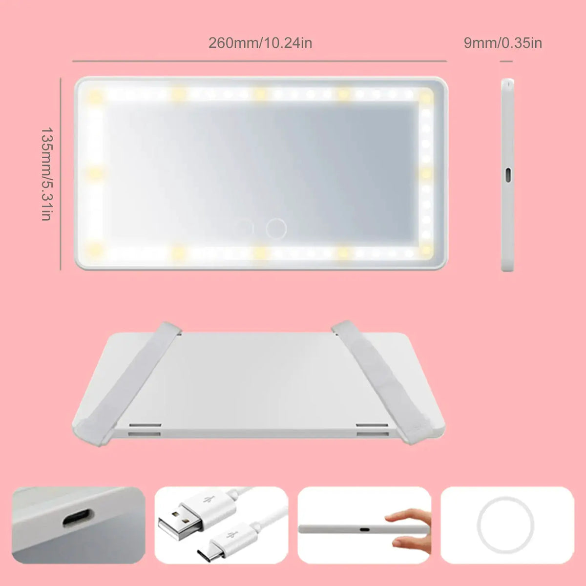 Car Visor Vanity Mirror with Lights by Oz-Direct.com