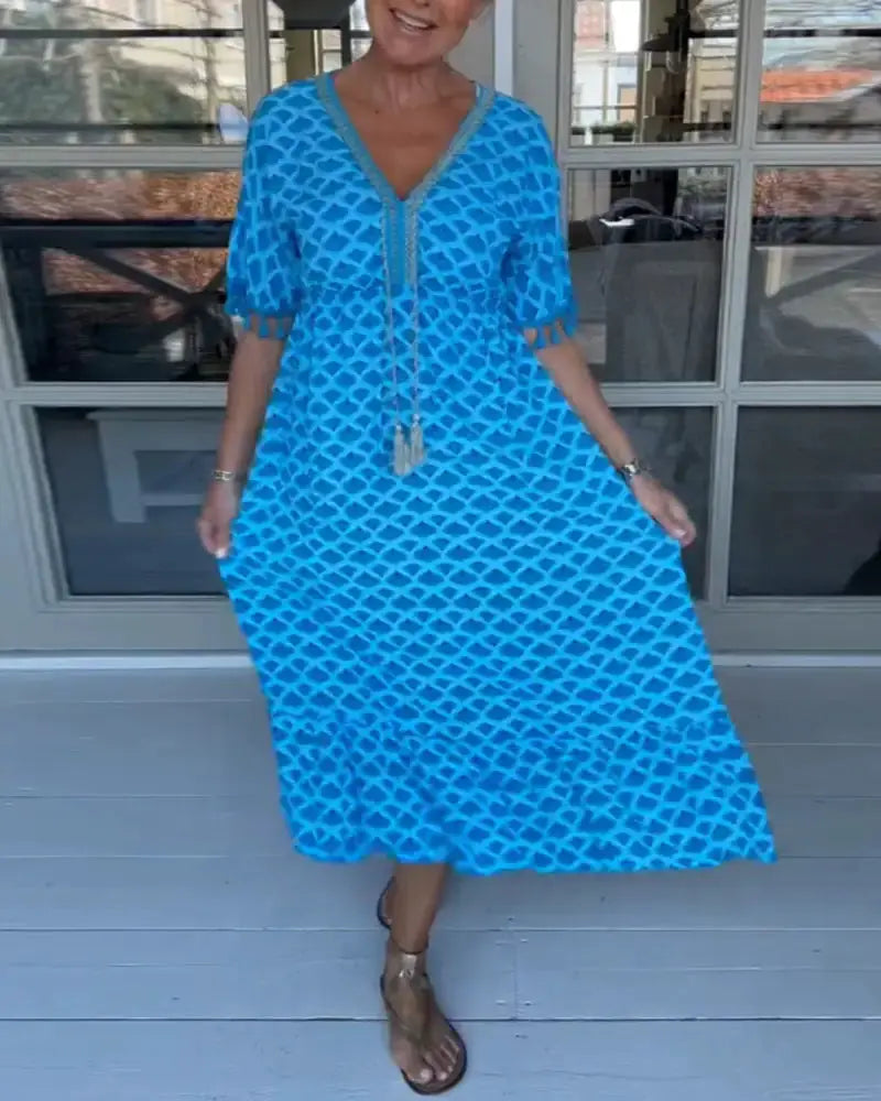 Casual V-neck dress by Oz-Direct.com