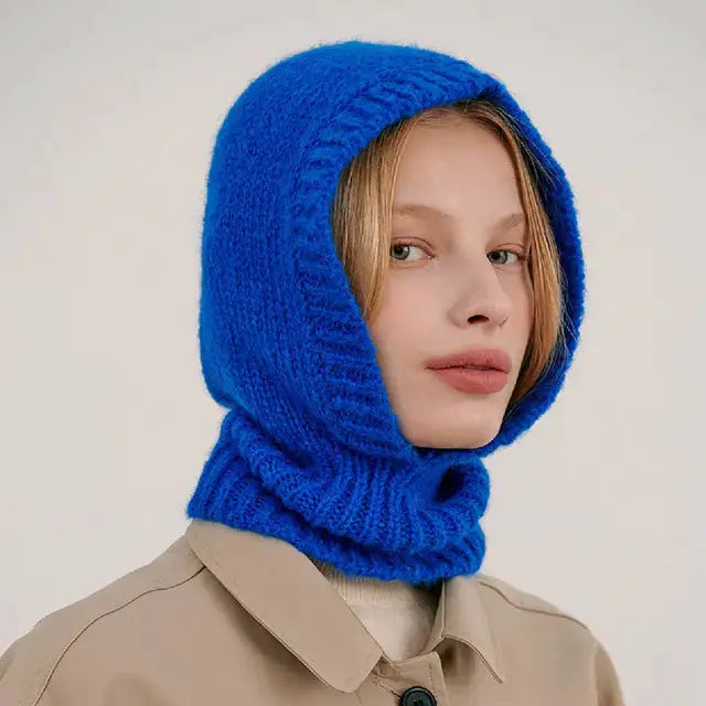 Women's Knitted Balaclava Collar Bonnet by Oz-Direct.com