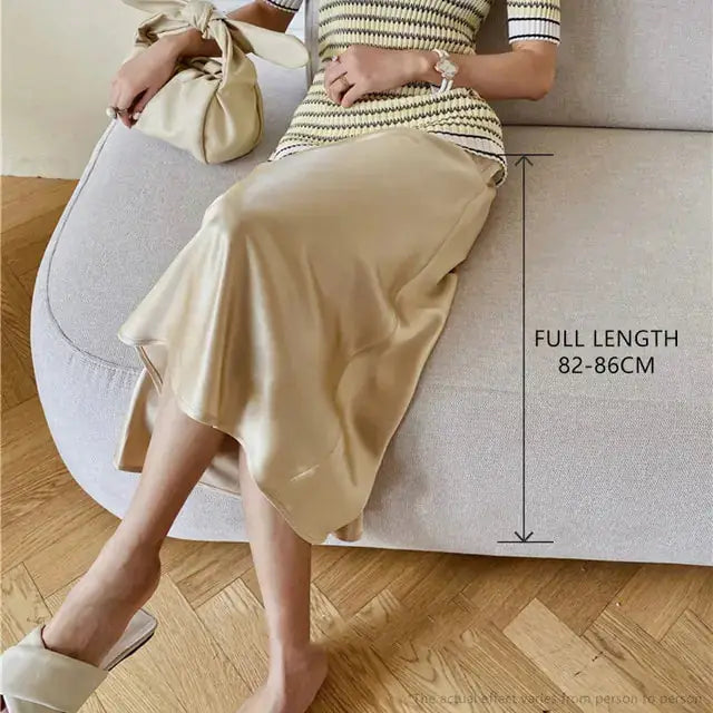High Waisted Silk Skirt by Oz-Direct.com