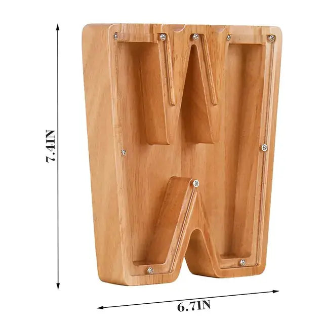 Twenty-Six Letter Wooden Piggy Bank by Oz-Direct.com
