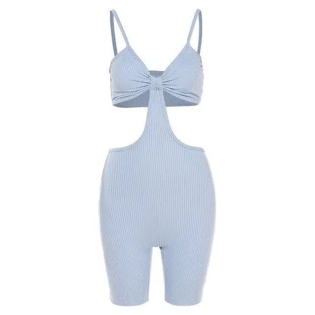 Hollow Out Spaghetti Strap Bodysuits by Oz-Direct.com