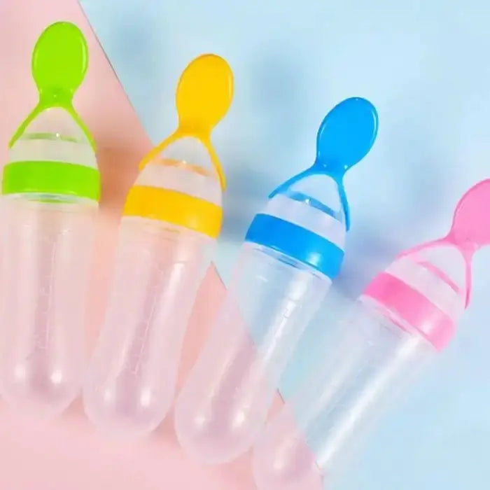 Silicone Feeding Bottle with Spoon by Oz-Direct.com