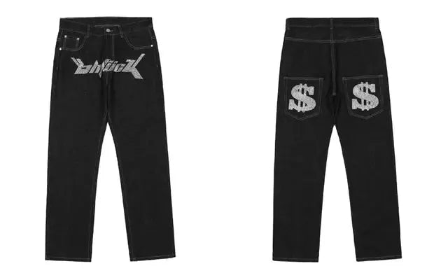 Men's Casual Loose Black Trousers by Oz-Direct.com