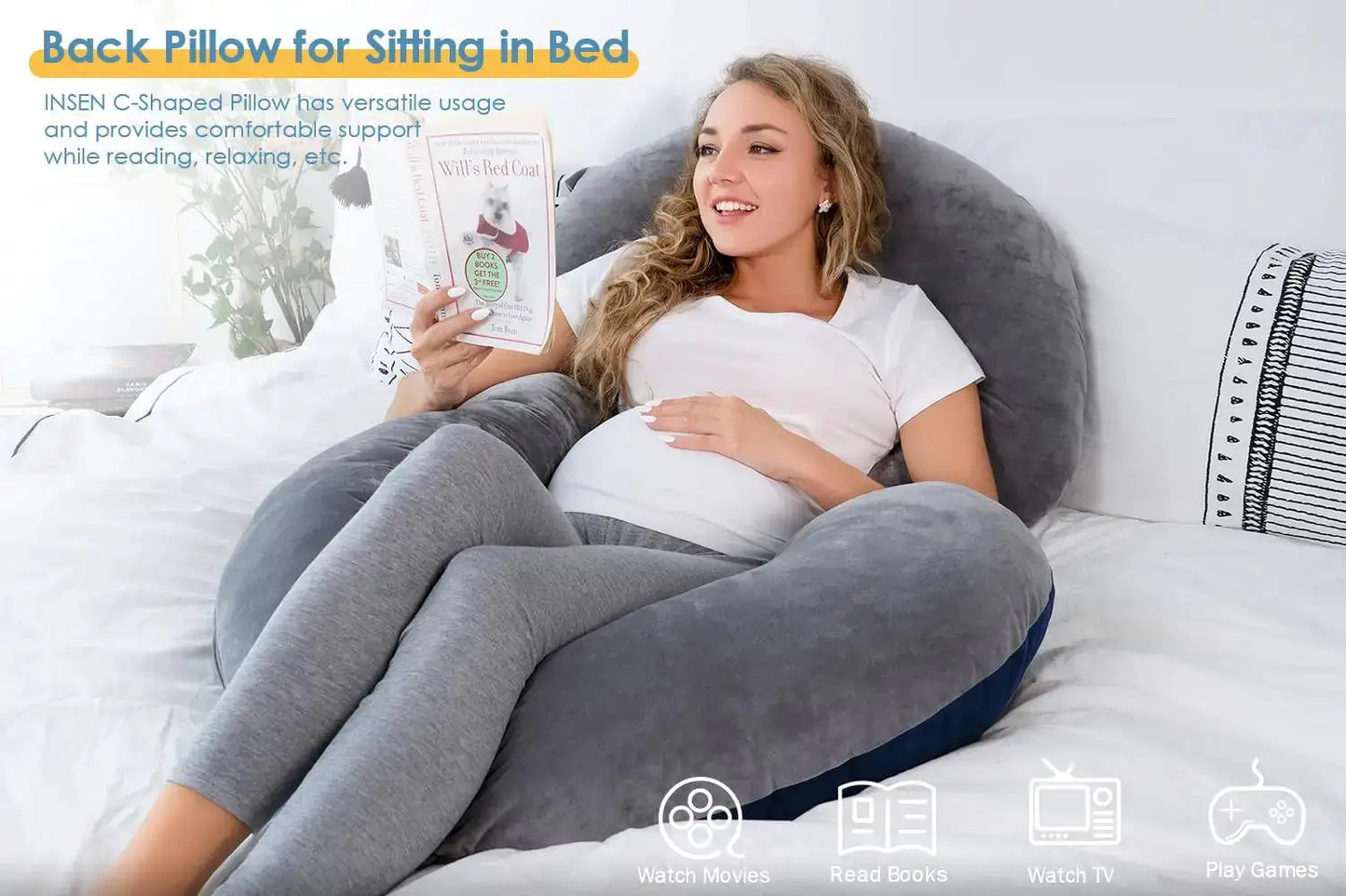 C-Shaped Body Pregnancy Pillow by Oz-Direct.com