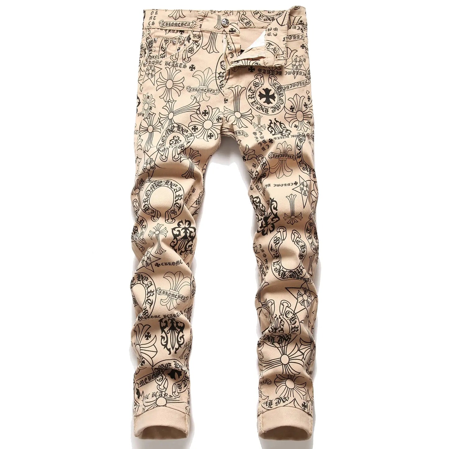Men Khaki Denim Skinny Jeans by Oz-Direct.com