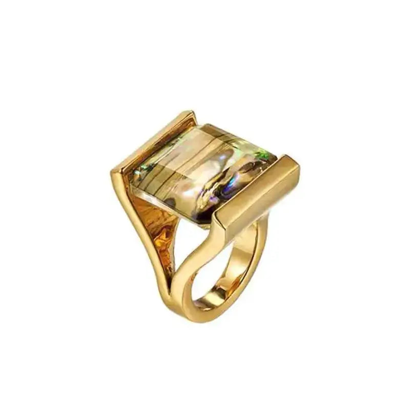 Colorful Shell Stone Square Ring by Oz-Direct.com