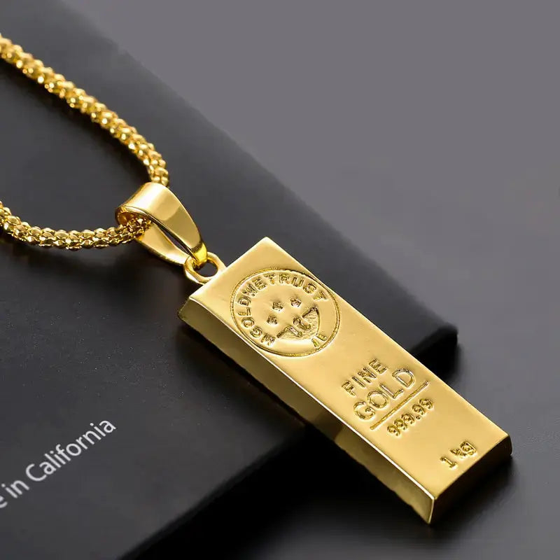 Gold Color Bar Necklace by Oz-Direct.com