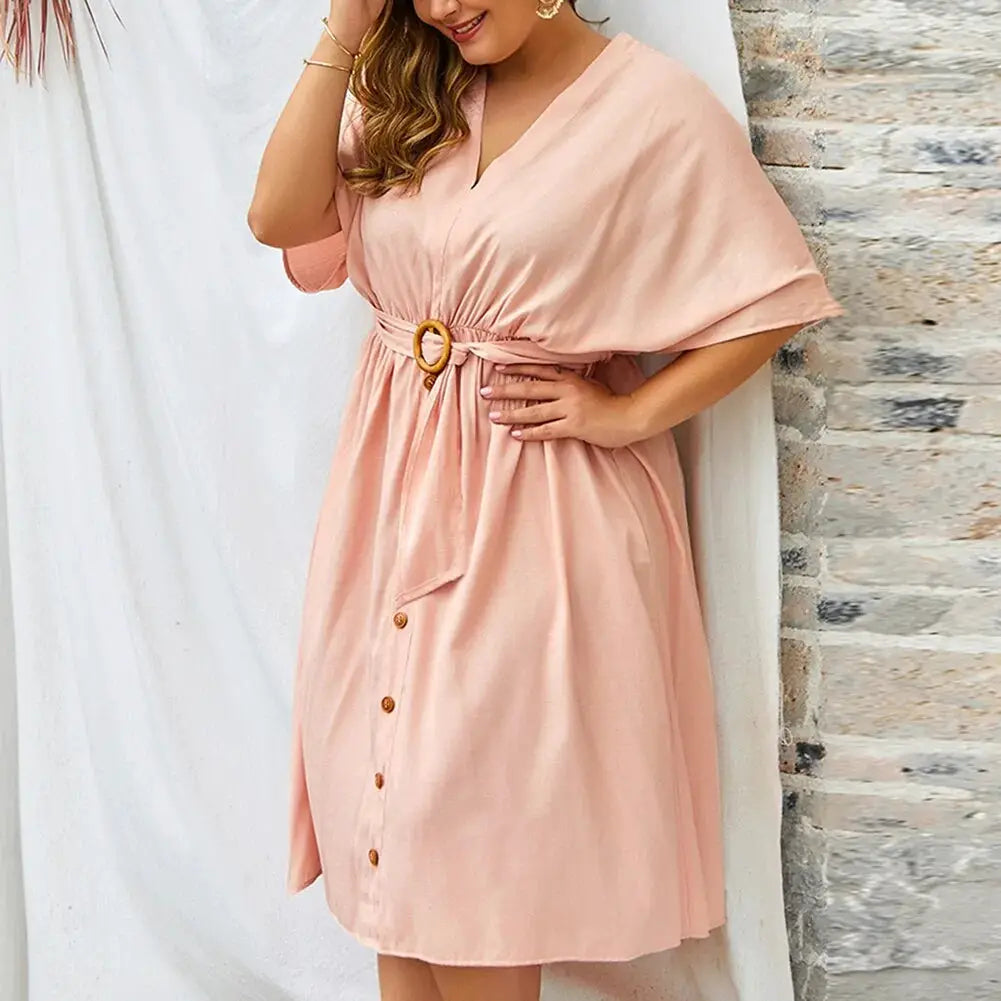Plus Size Dress Full Sleeve V Neck by Oz-Direct.com