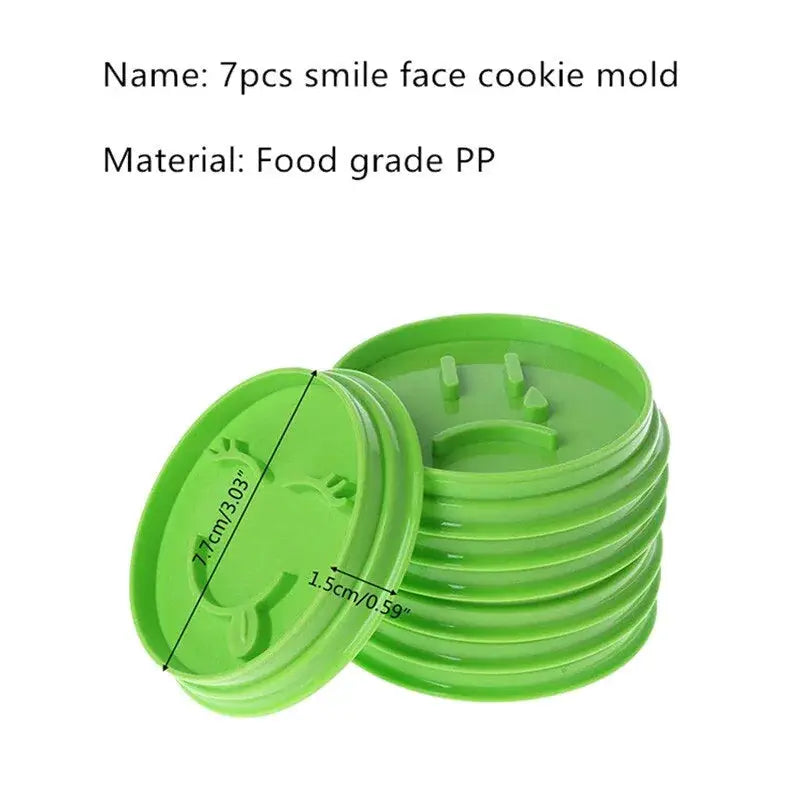 7Pcs/set Smiley Biscuit Mold Cake Decorating Cookie Cutter Set by Oz-Direct.com