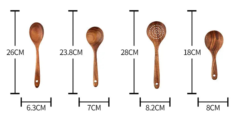 Handmade teak utensils by Oz-Direct.com