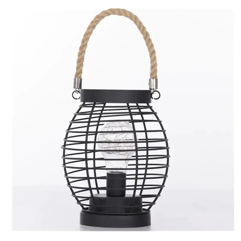 LED Iron Lantern Table Lamp by Oz-Direct.com